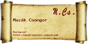 Mazák Csongor névjegykártya